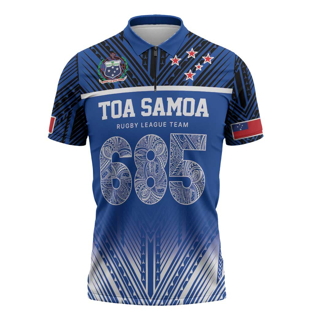 Toa Samoa 685 Zipper Polo Shirt Uso Aso Uma For Life For Samoa - Polynesian Pride