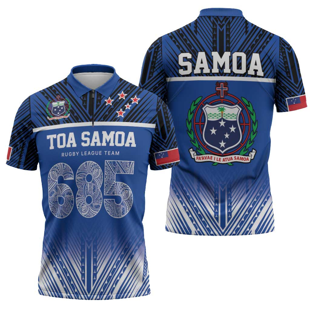 Toa Samoa 685 Zipper Polo Shirt Uso Aso Uma For Life For Samoa - Polynesian Pride