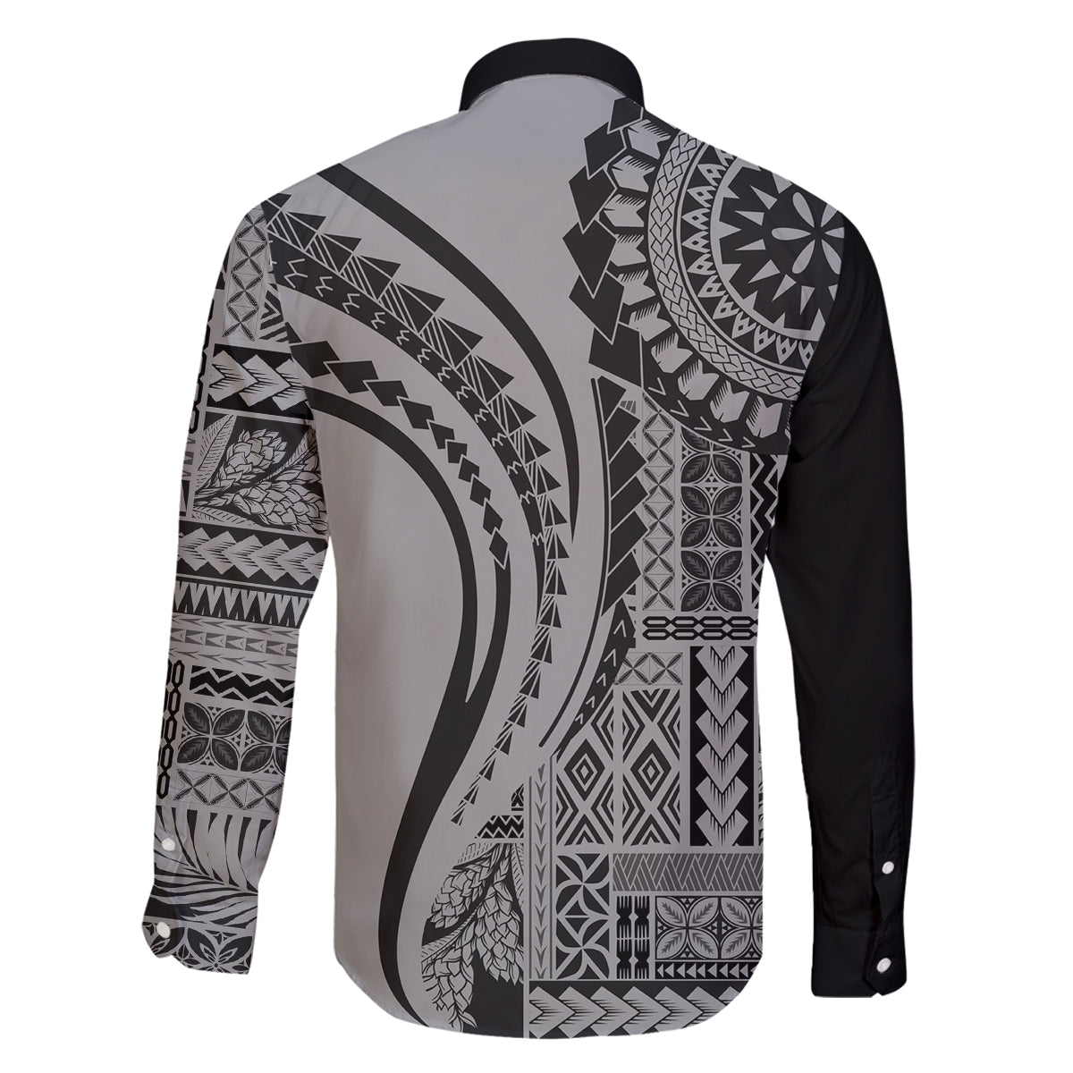 Samoa Siapo Arty Family Matching Mermaid Dress and Hawaiian Shirt Black Style LT9 - Polynesian Pride