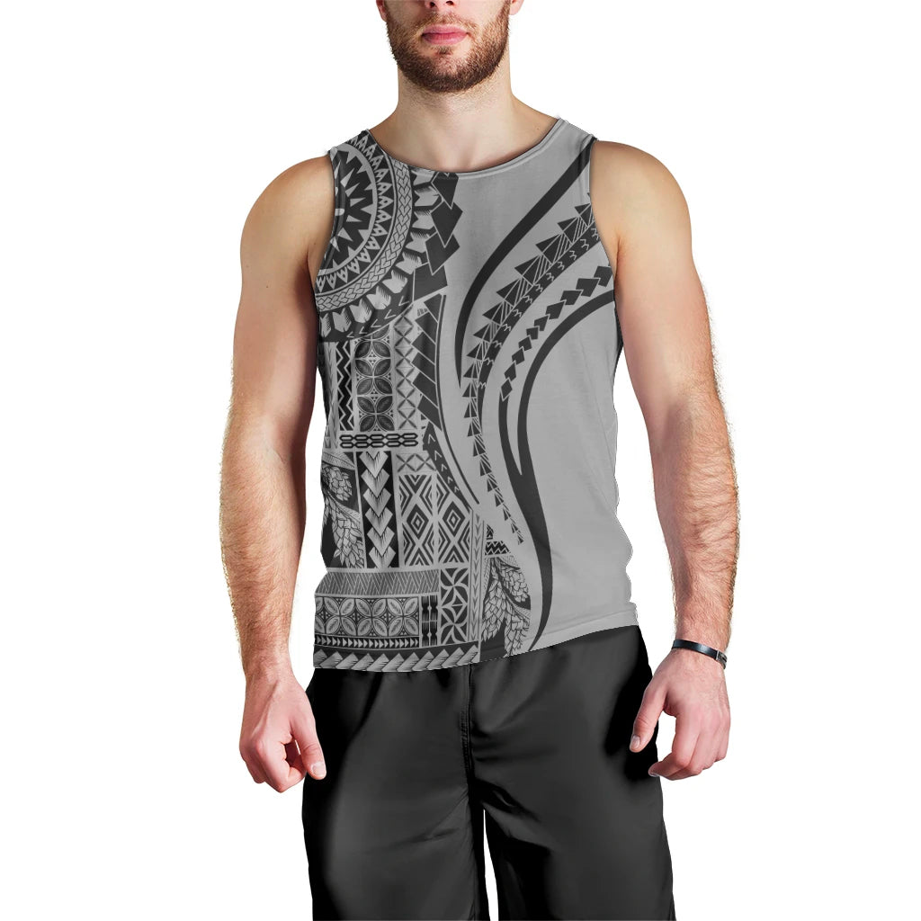 Samoa Siapo Arty Men Tank Top Black Style LT9 - Polynesian Pride