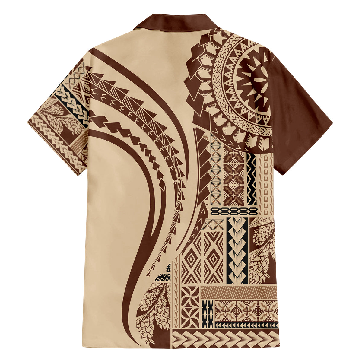 Samoa Siapo Arty Family Matching Tank Maxi Dress and Hawaiian Shirt Brown Style LT9 - Polynesian Pride