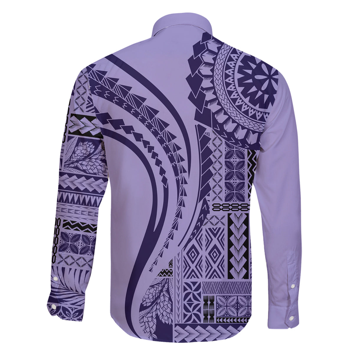 Samoa Siapo Arty Family Matching Off Shoulder Maxi Dress and Hawaiian Shirt Purple Style LT9 - Polynesian Pride