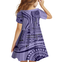 Samoa Siapo Arty Kid Short Sleeve Dress Purple Style LT9 - Polynesian Pride