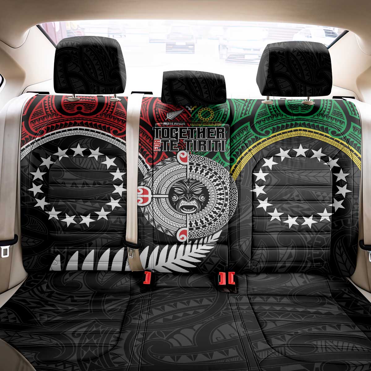 Aotearoa and Cook Islands Mo Te Tiriti Back Car Seat Cover New Zealand Honour The Treaty Ake!Ake!Ake! LT9 - Polynesian Pride