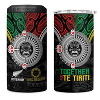 Aotearoa and Cook Islands Mo Te Tiriti 4 in 1 Can Cooler Tumbler New Zealand Honour The Treaty Ake!Ake!Ake! LT9 One Size: 16 oz Green - Polynesian Pride