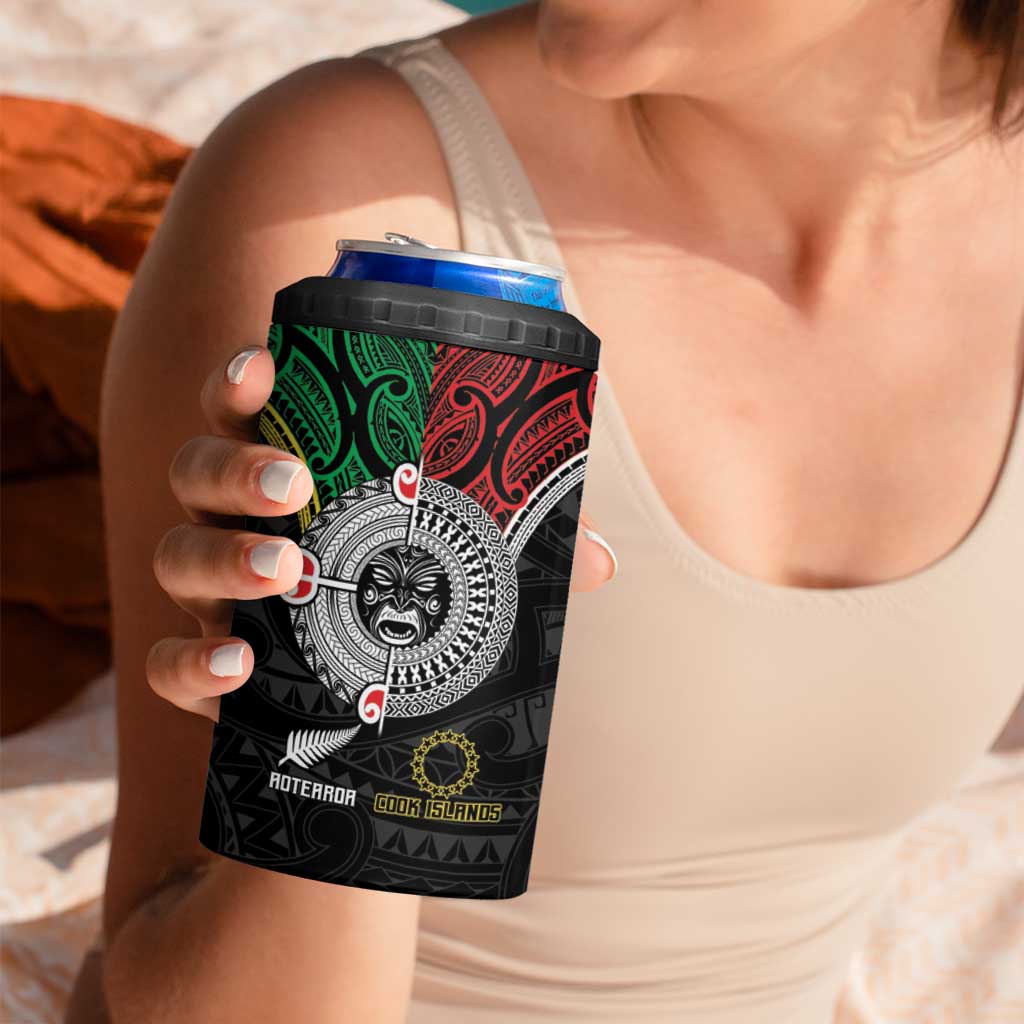 Aotearoa and Cook Islands Mo Te Tiriti 4 in 1 Can Cooler Tumbler New Zealand Honour The Treaty Ake!Ake!Ake! LT9 - Polynesian Pride