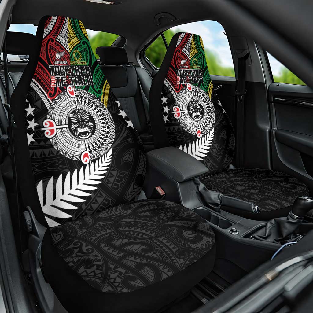 Aotearoa and Cook Islands Mo Te Tiriti Car Seat Cover New Zealand Honour The Treaty Ake!Ake!Ake! LT9 One Size Green - Polynesian Pride