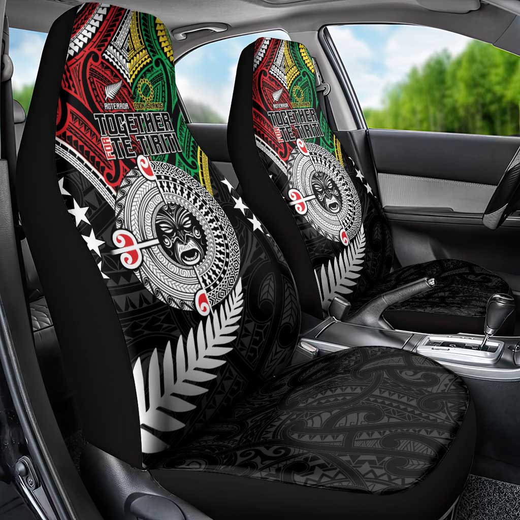 Aotearoa and Cook Islands Mo Te Tiriti Car Seat Cover New Zealand Honour The Treaty Ake!Ake!Ake! LT9 - Polynesian Pride