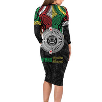 Aotearoa and Cook Islands Mo Te Tiriti Family Matching Long Sleeve Bodycon Dress and Hawaiian Shirt New Zealand Honour The Treaty Ake!Ake!Ake! LT9 - Polynesian Pride