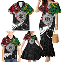 Aotearoa and Cook Islands Mo Te Tiriti Family Matching Mermaid Dress and Hawaiian Shirt New Zealand Honour The Treaty Ake!Ake!Ake! LT9 - Polynesian Pride