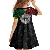 Aotearoa and Cook Islands Mo Te Tiriti Kid Short Sleeve Dress New Zealand Honour The Treaty Ake!Ake!Ake! LT9 - Polynesian Pride