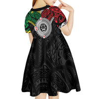 Aotearoa and Cook Islands Mo Te Tiriti Kid Short Sleeve Dress New Zealand Honour The Treaty Ake!Ake!Ake! LT9 - Polynesian Pride