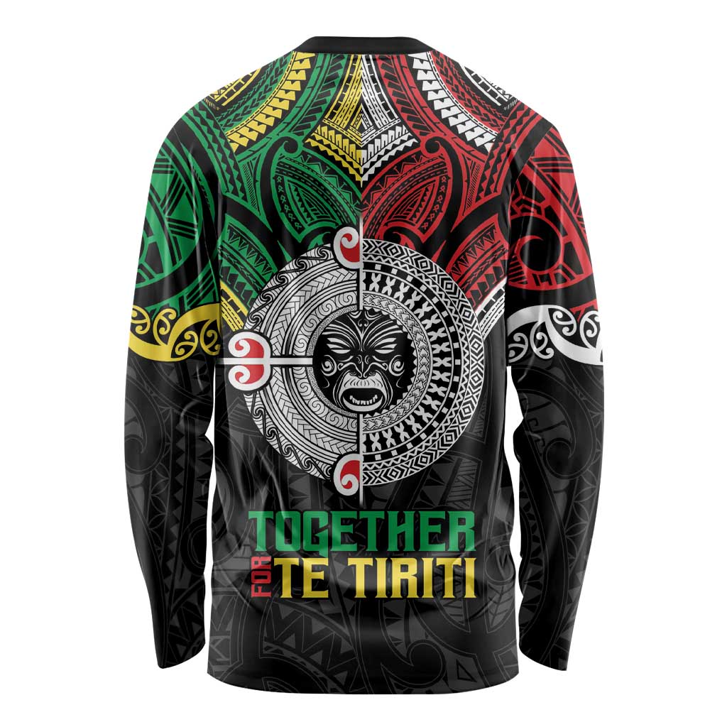 Aotearoa and Cook Islands Mo Te Tiriti Long Sleeve Shirt New Zealand Honour The Treaty Ake!Ake!Ake! LT9 - Polynesian Pride