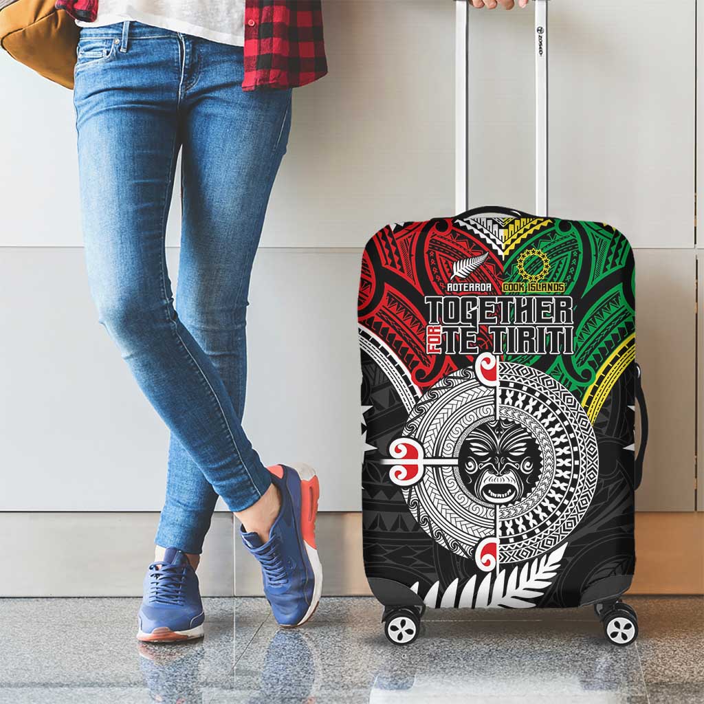 Aotearoa and Cook Islands Mo Te Tiriti Luggage Cover New Zealand Honour The Treaty Ake!Ake!Ake! LT9 - Polynesian Pride