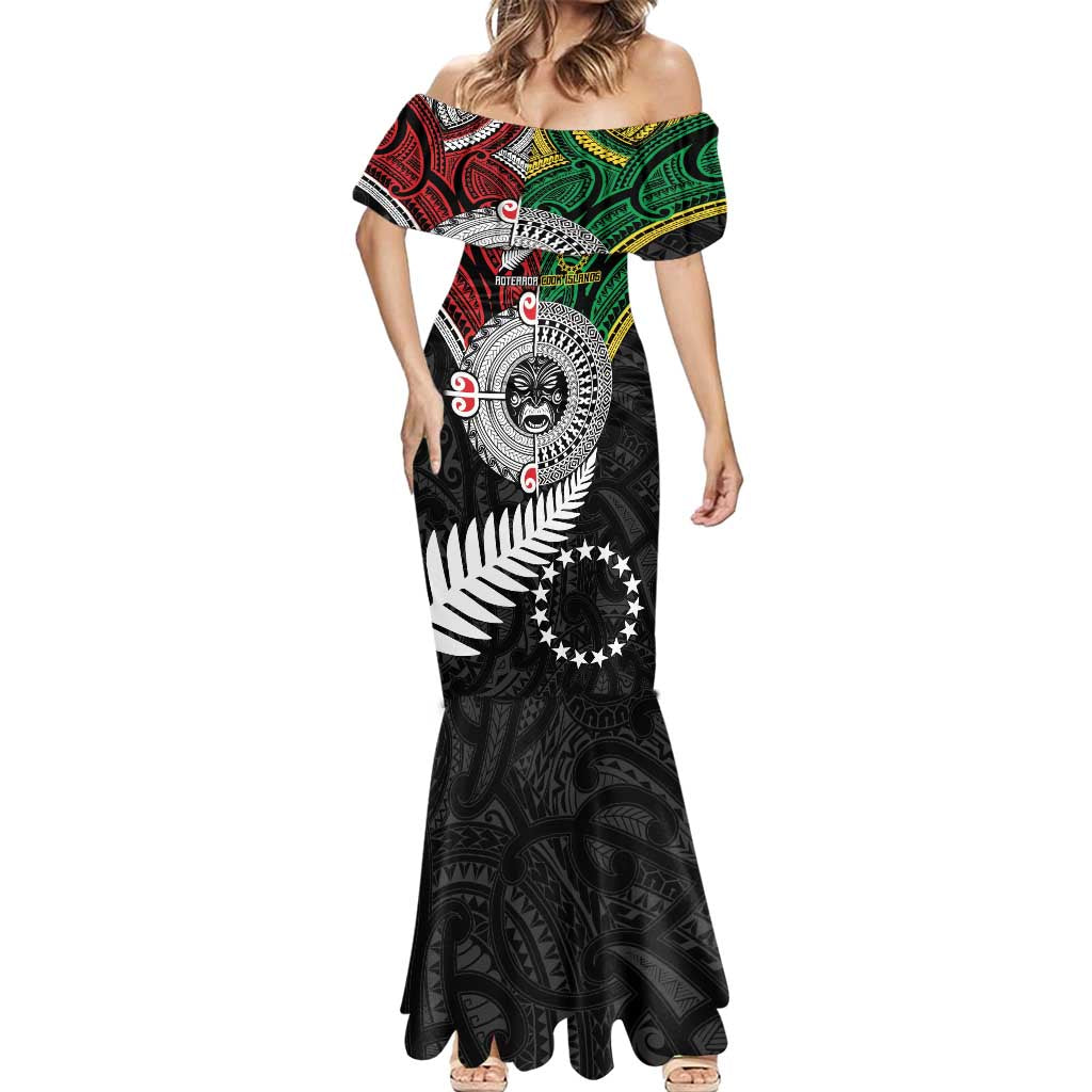 Aotearoa and Cook Islands Mo Te Tiriti Mermaid Dress New Zealand Honour The Treaty Ake!Ake!Ake! LT9 - Polynesian Pride