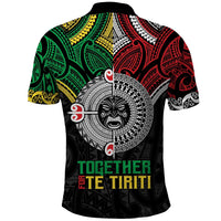 Aotearoa and Cook Islands Mo Te Tiriti Polo Shirt New Zealand Honour The Treaty Ake!Ake!Ake! LT9 - Polynesian Pride
