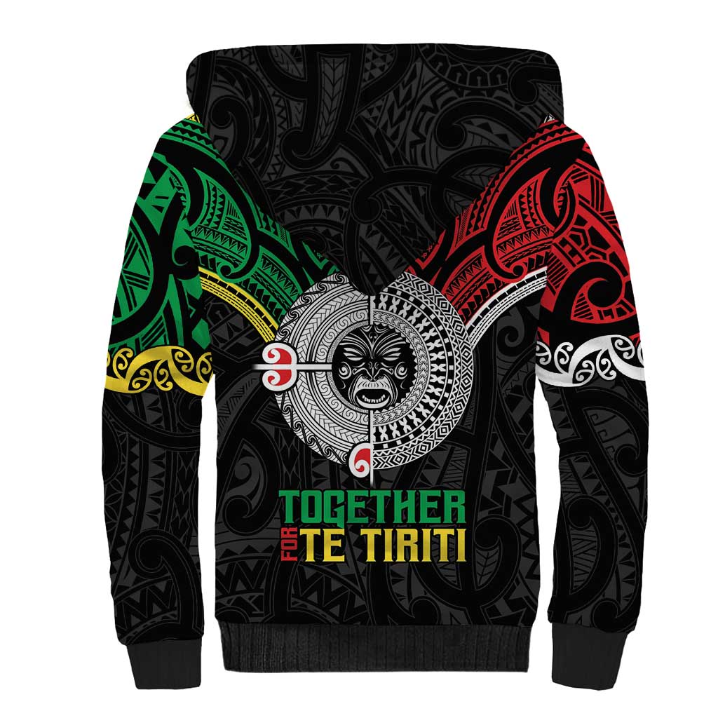 Aotearoa and Cook Islands Mo Te Tiriti Sherpa Hoodie New Zealand Honour The Treaty Ake!Ake!Ake! LT9 - Polynesian Pride