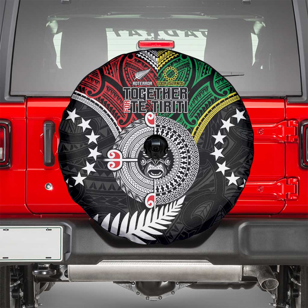Aotearoa and Cook Islands Mo Te Tiriti Spare Tire Cover New Zealand Honour The Treaty Ake!Ake!Ake! LT9 - Polynesian Pride