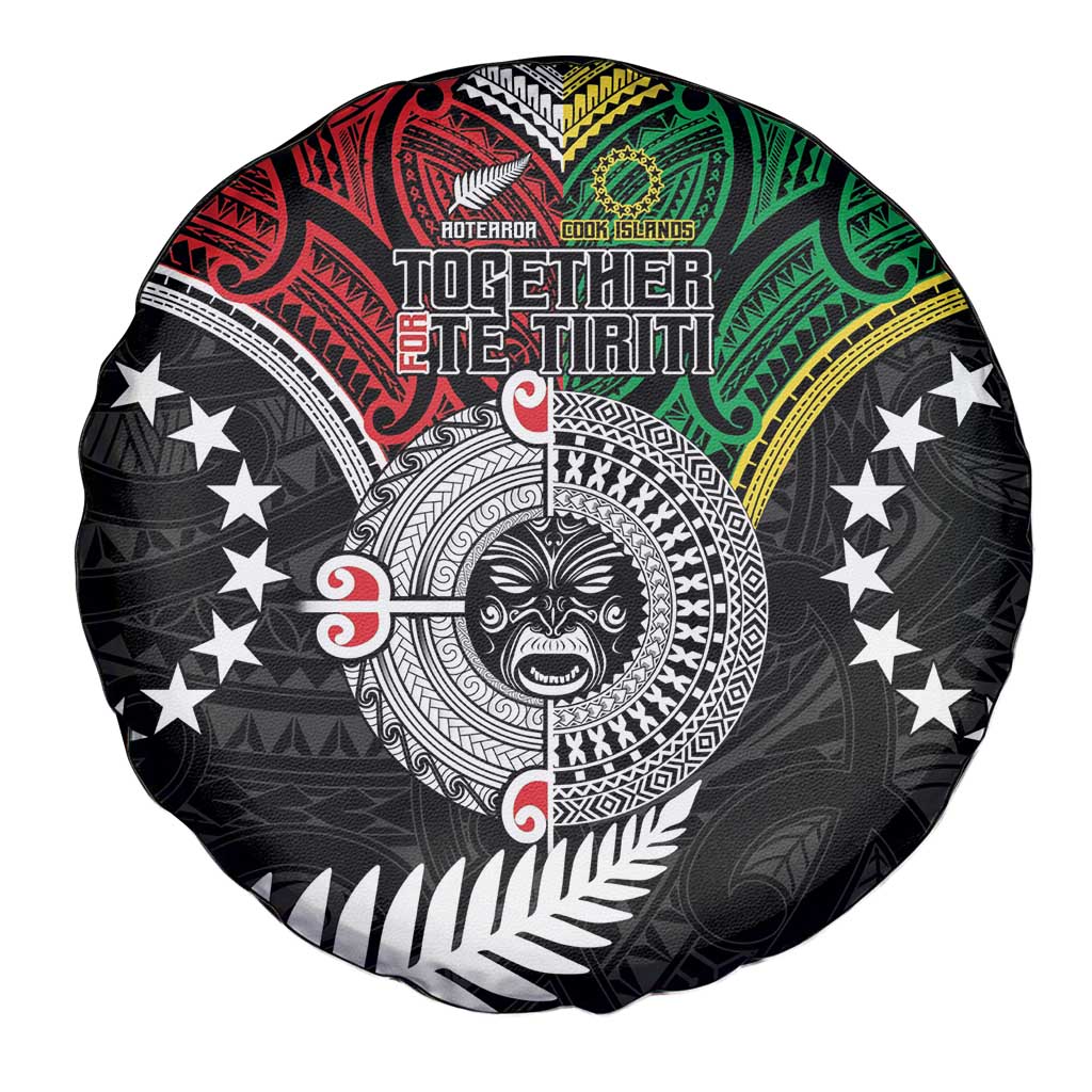 Aotearoa and Cook Islands Mo Te Tiriti Spare Tire Cover New Zealand Honour The Treaty Ake!Ake!Ake! LT9 - Polynesian Pride