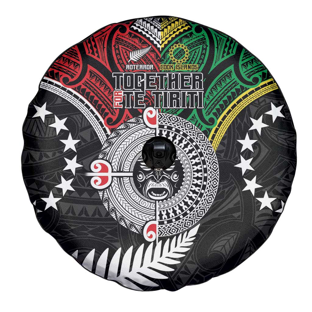 Aotearoa and Cook Islands Mo Te Tiriti Spare Tire Cover New Zealand Honour The Treaty Ake!Ake!Ake! LT9 - Polynesian Pride