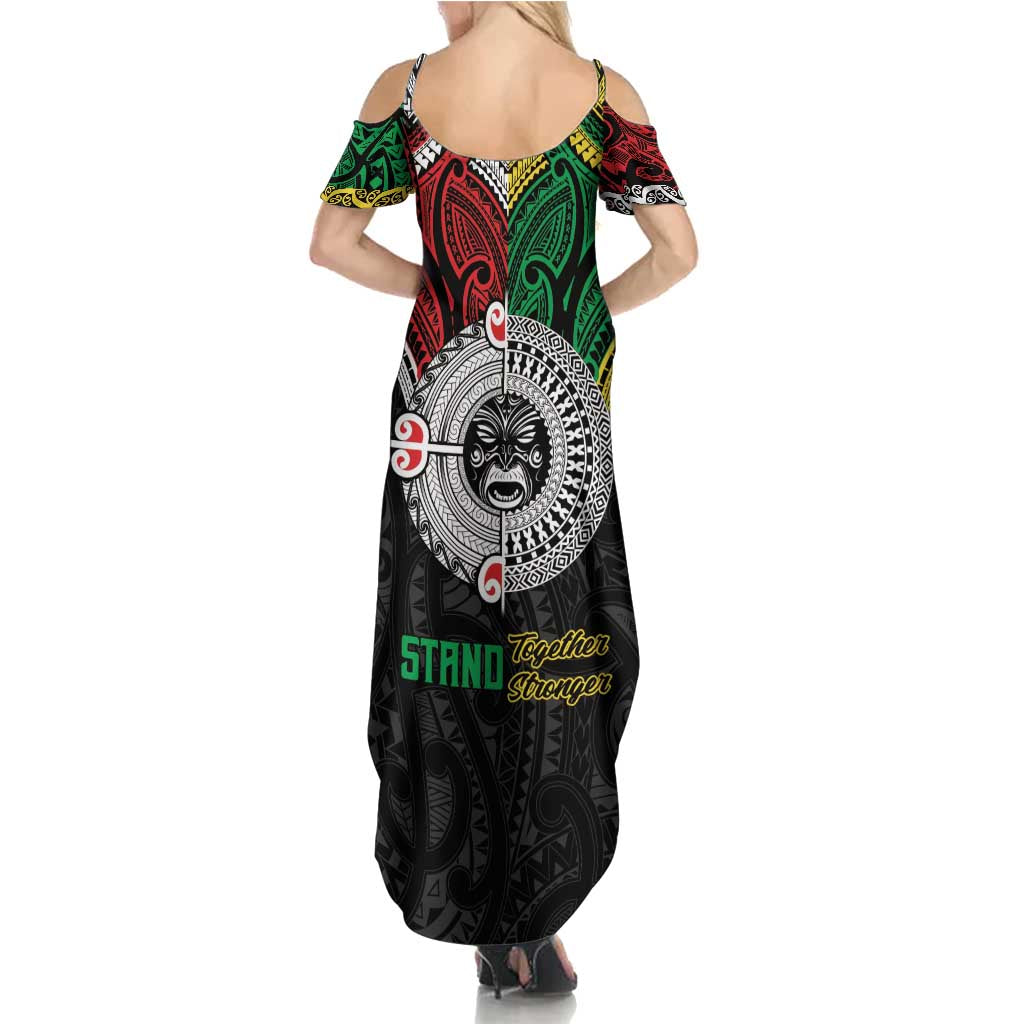 Aotearoa and Cook Islands Mo Te Tiriti Summer Maxi Dress New Zealand Honour The Treaty Ake!Ake!Ake! LT9 - Polynesian Pride