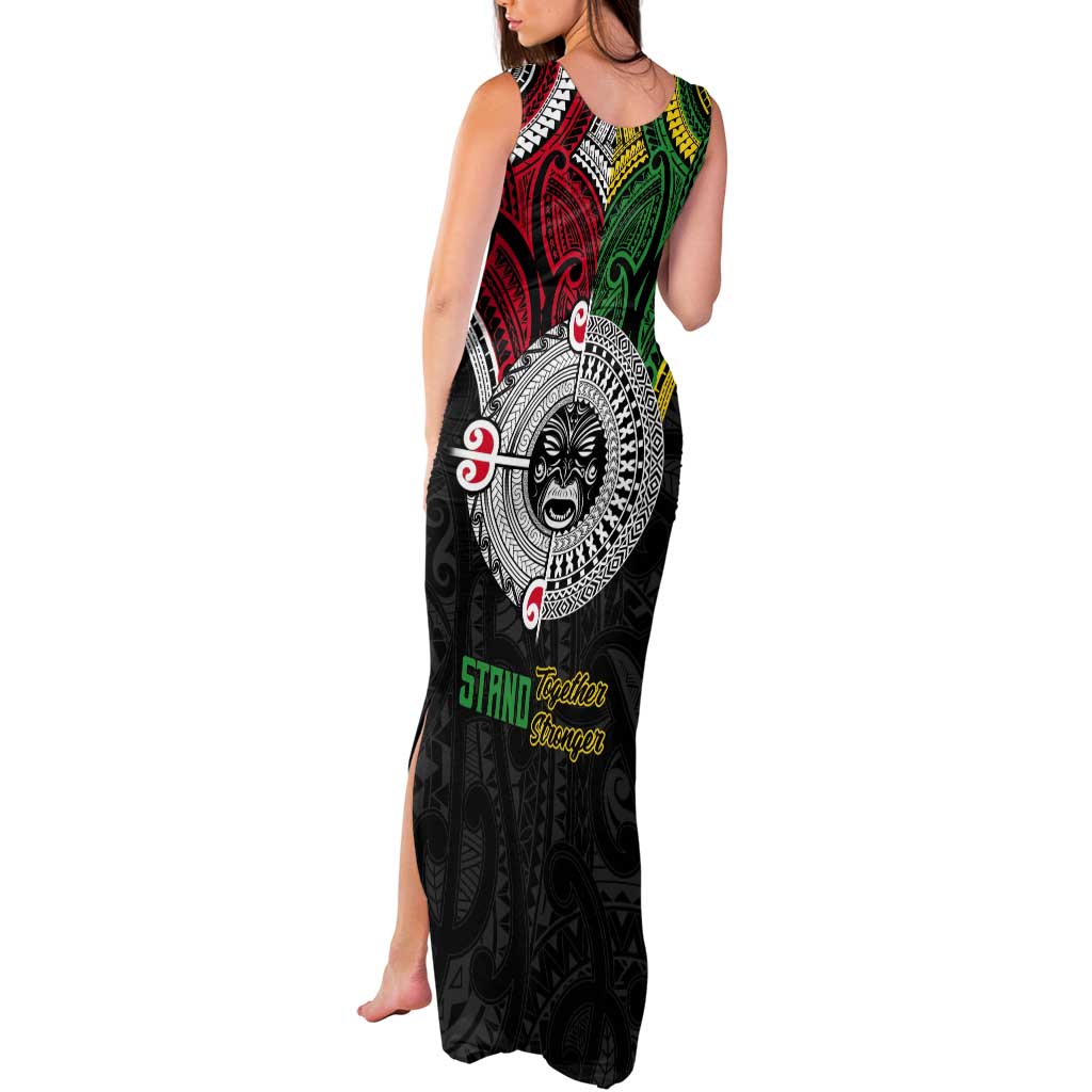 Aotearoa and Cook Islands Mo Te Tiriti Tank Maxi Dress New Zealand Honour The Treaty Ake!Ake!Ake! LT9 - Polynesian Pride