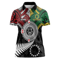Aotearoa and Cook Islands Mo Te Tiriti Women Polo Shirt New Zealand Honour The Treaty Ake!Ake!Ake! LT9 Female Green - Polynesian Pride