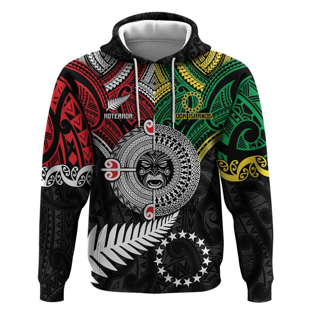 Aotearoa and Cook Islands Mo Te Tiriti Zip Hoodie New Zealand Honour The Treaty Ake!Ake!Ake! LT9 Pullover Hoodie Green - Polynesian Pride