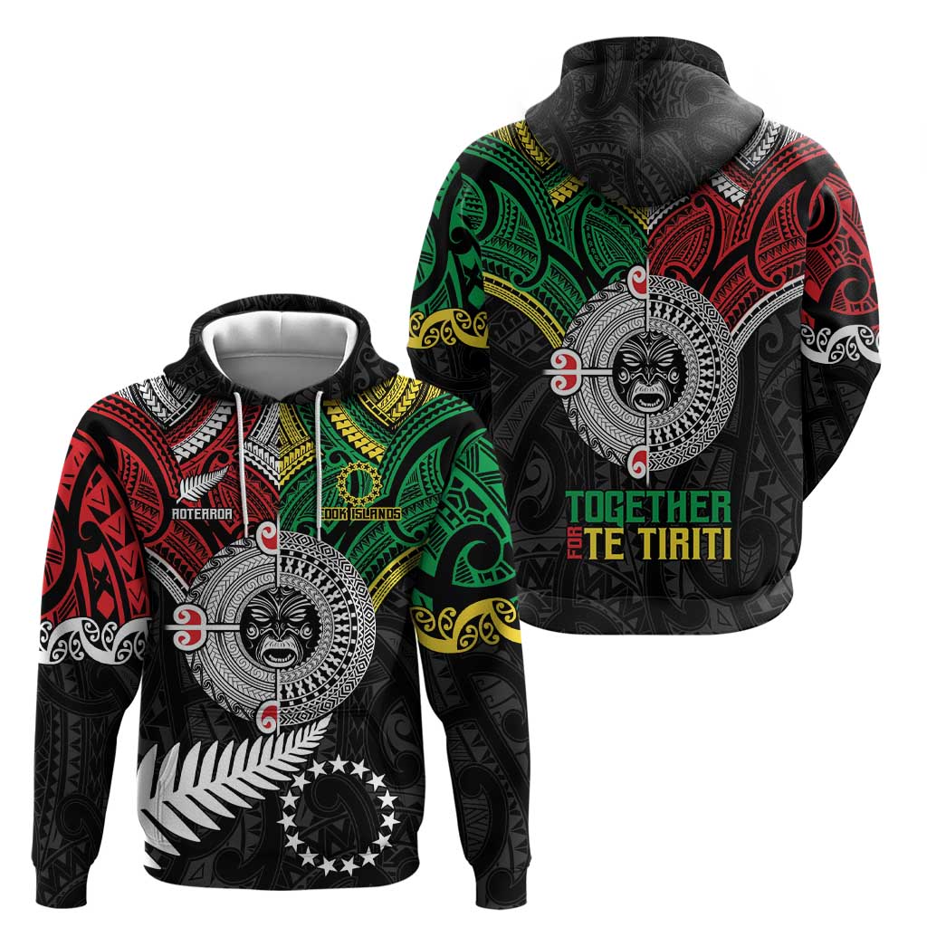 Aotearoa and Cook Islands Mo Te Tiriti Zip Hoodie New Zealand Honour The Treaty Ake!Ake!Ake! LT9 - Polynesian Pride