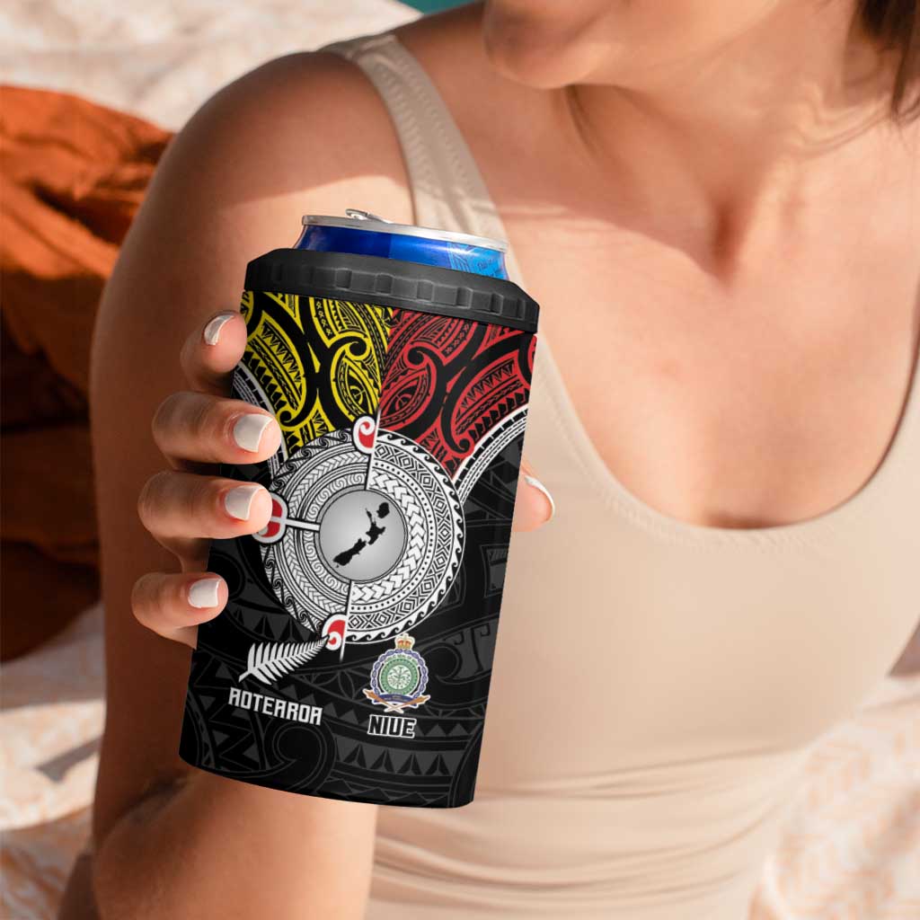 Aotearoa and Niue Mo Te Tiriti 4 in 1 Can Cooler Tumbler New Zealand Honour The Treaty Ake!Ake!Ake! LT9 - Polynesian Pride