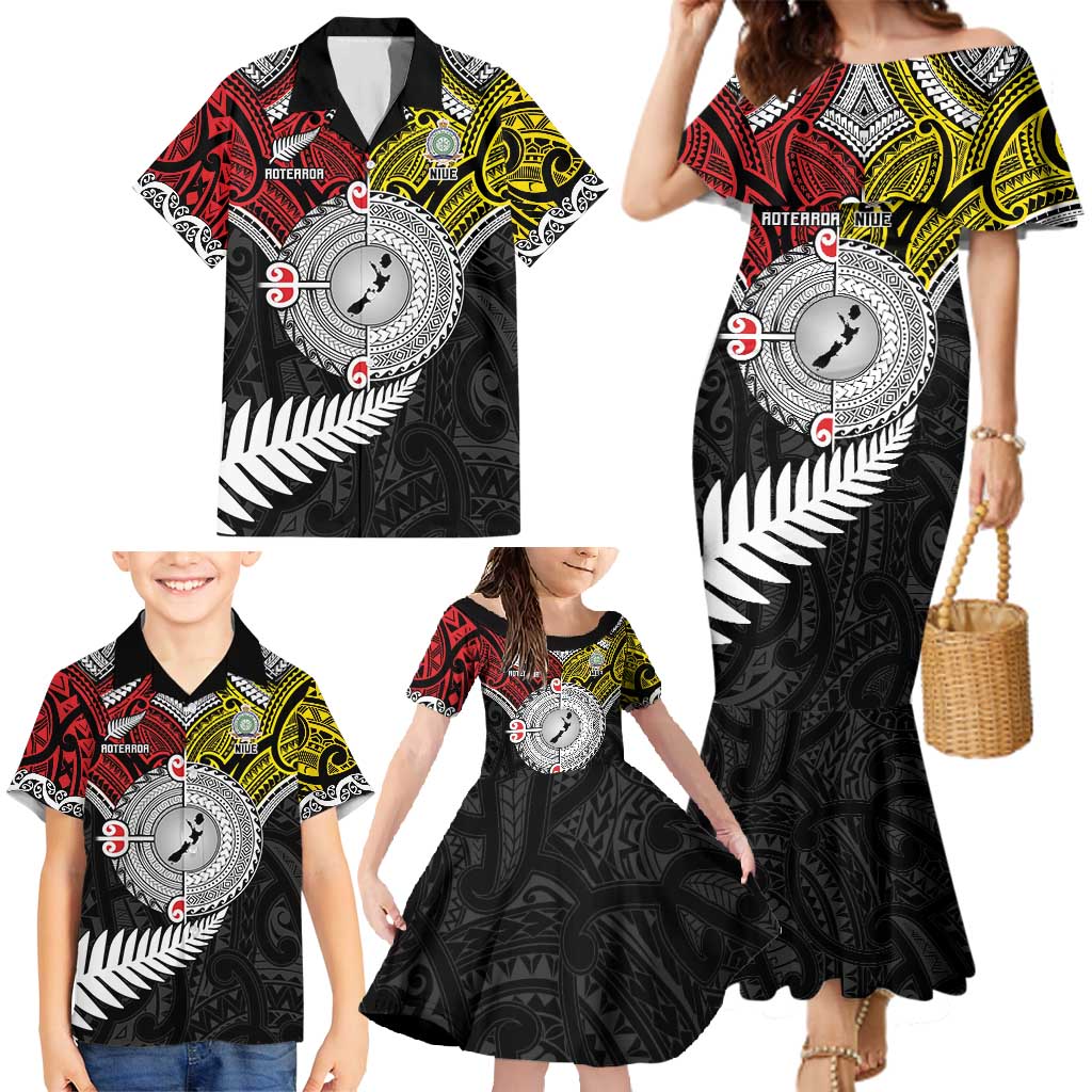 Aotearoa and Niue Mo Te Tiriti Family Matching Mermaid Dress and Hawaiian Shirt New Zealand Honour The Treaty Ake!Ake!Ake! LT9 - Polynesian Pride