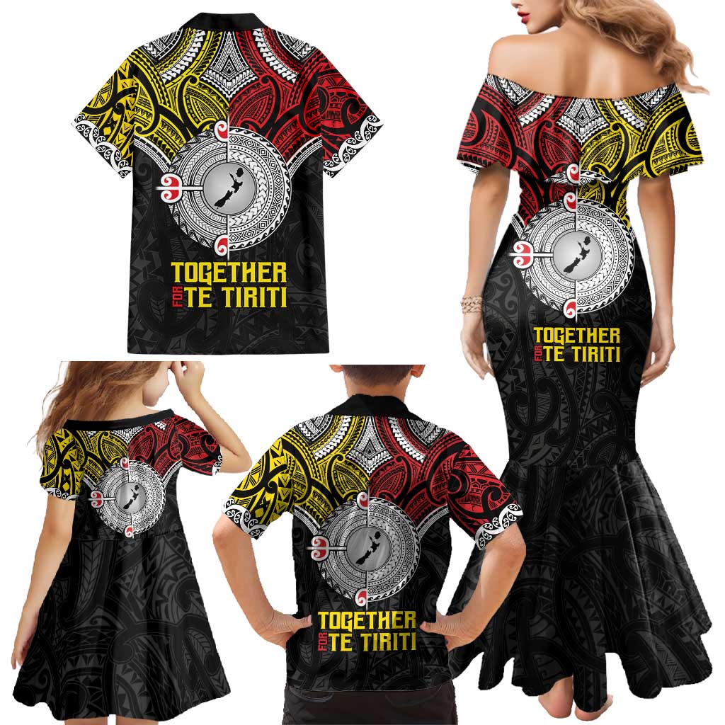 Aotearoa and Niue Mo Te Tiriti Family Matching Mermaid Dress and Hawaiian Shirt New Zealand Honour The Treaty Ake!Ake!Ake! LT9 - Polynesian Pride