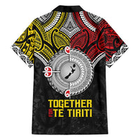 Aotearoa and Niue Mo Te Tiriti Family Matching Off Shoulder Maxi Dress and Hawaiian Shirt New Zealand Honour The Treaty Ake!Ake!Ake! LT9 - Polynesian Pride