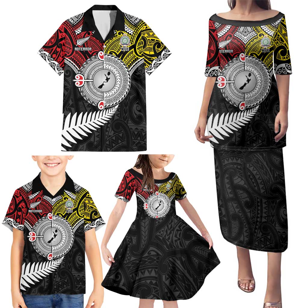Aotearoa and Niue Mo Te Tiriti Family Matching Puletasi and Hawaiian Shirt New Zealand Honour The Treaty Ake!Ake!Ake! LT9 - Polynesian Pride