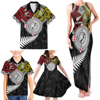 Aotearoa and Niue Mo Te Tiriti Family Matching Tank Maxi Dress and Hawaiian Shirt New Zealand Honour The Treaty Ake!Ake!Ake! LT9 - Polynesian Pride