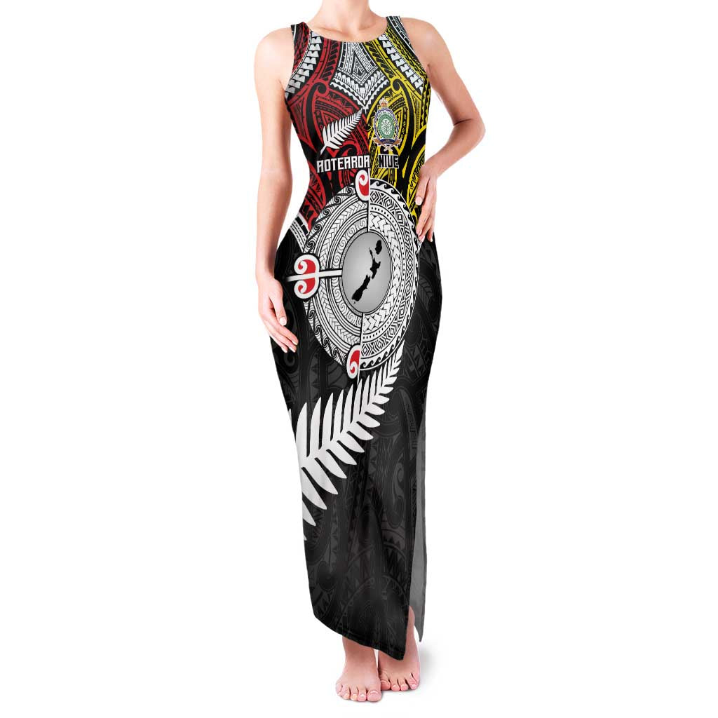 Aotearoa and Niue Mo Te Tiriti Family Matching Tank Maxi Dress and Hawaiian Shirt New Zealand Honour The Treaty Ake!Ake!Ake! LT9 Mom's Dress Gold - Polynesian Pride