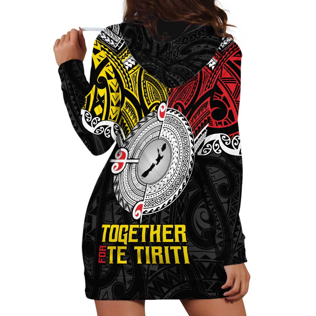 Aotearoa and Niue Mo Te Tiriti Hoodie Dress New Zealand Honour The Treaty Ake!Ake!Ake! LT9 - Polynesian Pride