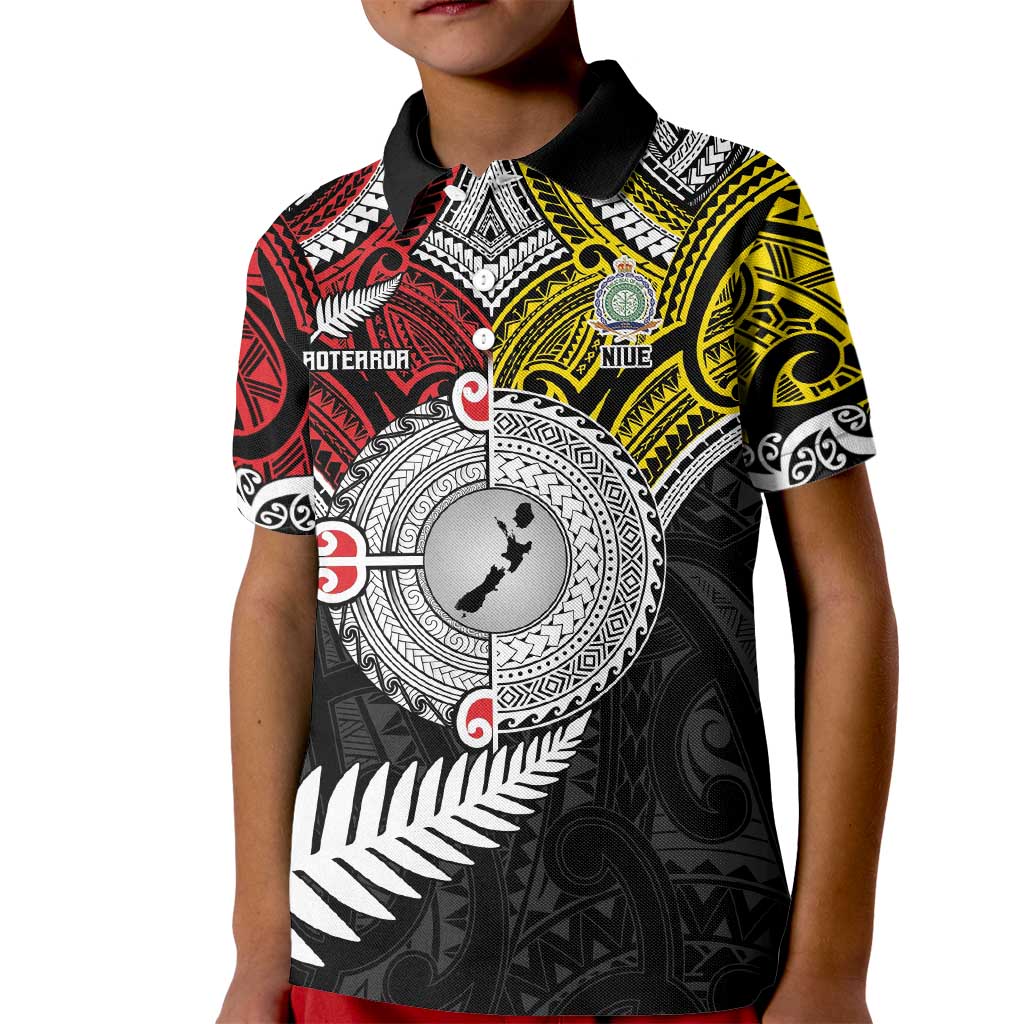 Aotearoa and Niue Mo Te Tiriti Kid Polo Shirt New Zealand Honour The Treaty Ake!Ake!Ake! LT9 Kid Gold - Polynesian Pride