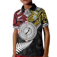 Aotearoa and Niue Mo Te Tiriti Kid Polo Shirt New Zealand Honour The Treaty Ake!Ake!Ake! LT9 Kid Gold - Polynesian Pride