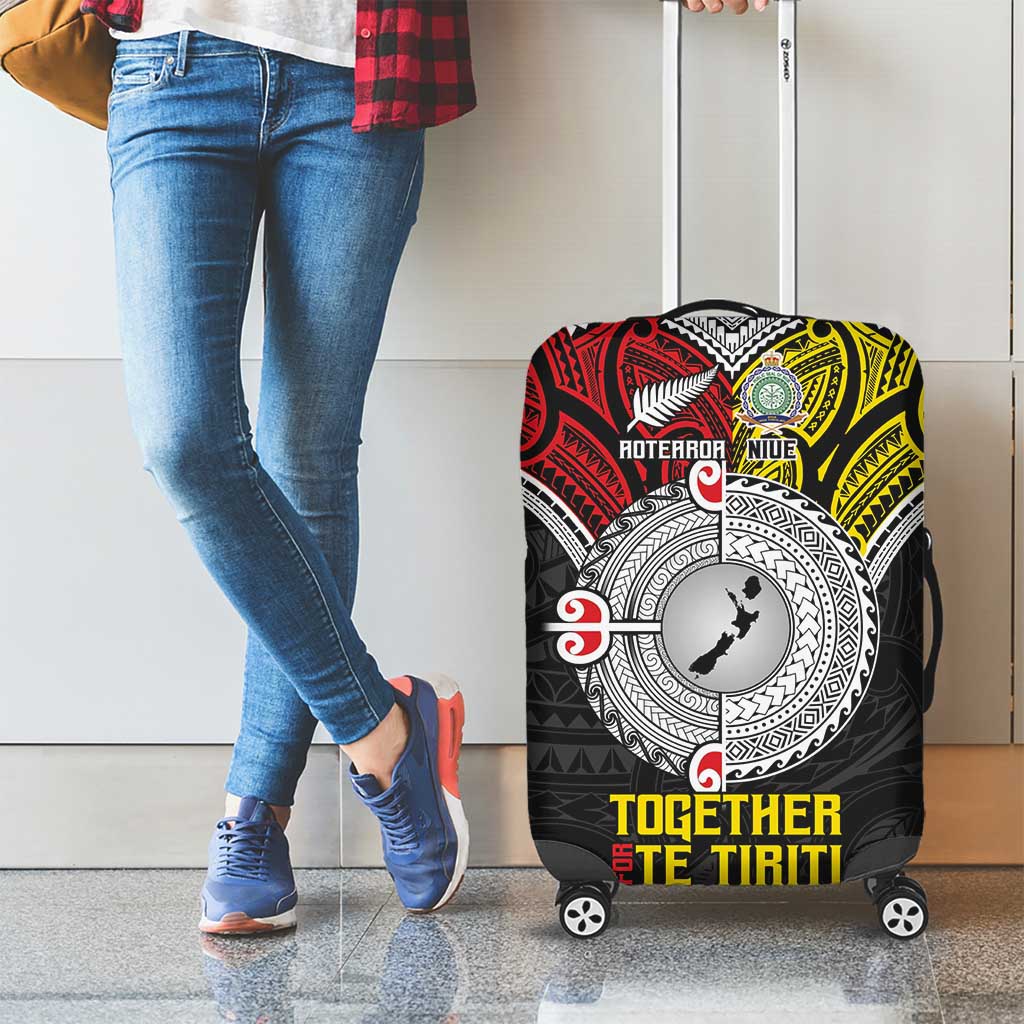 Aotearoa and Niue Mo Te Tiriti Luggage Cover New Zealand Honour The Treaty Ake!Ake!Ake! LT9 - Polynesian Pride