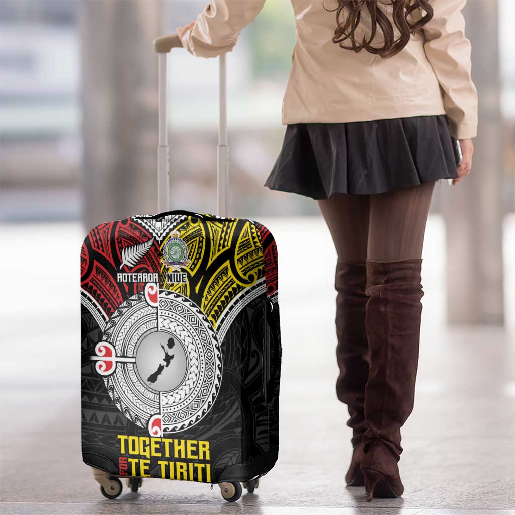 Aotearoa and Niue Mo Te Tiriti Luggage Cover New Zealand Honour The Treaty Ake!Ake!Ake! LT9 - Polynesian Pride