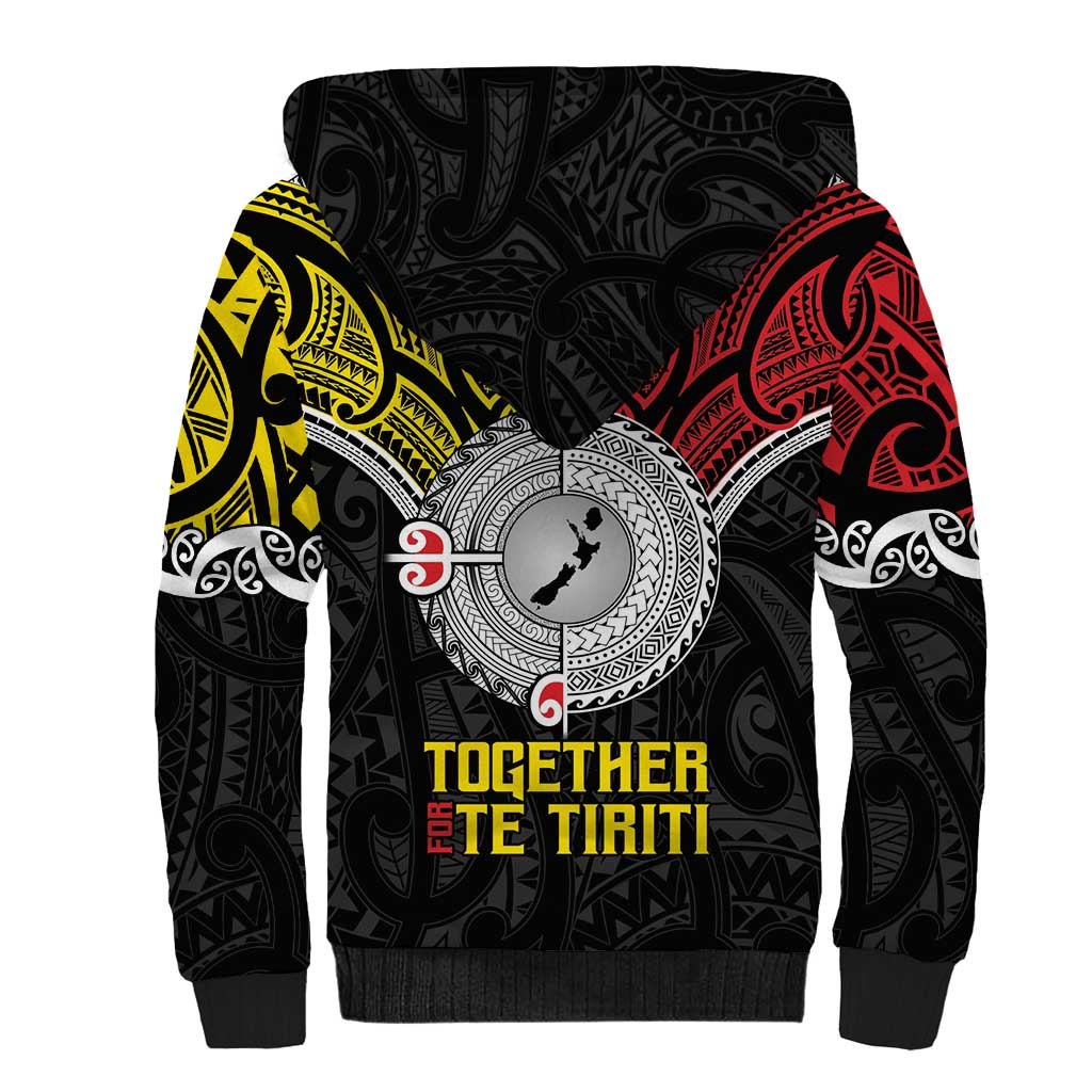Aotearoa and Niue Mo Te Tiriti Sherpa Hoodie New Zealand Honour The Treaty Ake!Ake!Ake! LT9 - Polynesian Pride