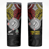 Aotearoa and Niue Mo Te Tiriti Skinny Tumbler New Zealand Honour The Treaty Ake!Ake!Ake! LT9 Gold - Polynesian Pride