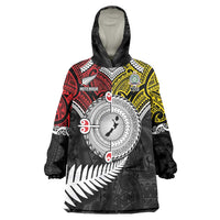 Aotearoa and Niue Mo Te Tiriti Wearable Blanket Hoodie New Zealand Honour The Treaty Ake!Ake!Ake! LT9 One Size Gold - Polynesian Pride