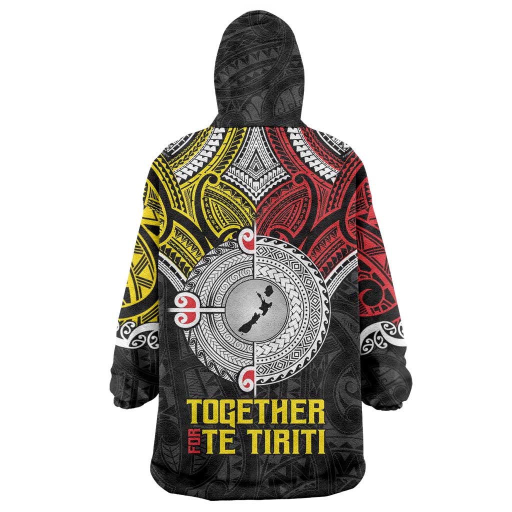Aotearoa and Niue Mo Te Tiriti Wearable Blanket Hoodie New Zealand Honour The Treaty Ake!Ake!Ake! LT9 - Polynesian Pride