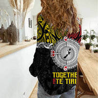 Aotearoa and Niue Mo Te Tiriti Women Casual Shirt New Zealand Honour The Treaty Ake!Ake!Ake! LT9 - Polynesian Pride