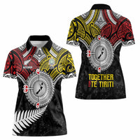 Aotearoa and Niue Mo Te Tiriti Women Polo Shirt New Zealand Honour The Treaty Ake!Ake!Ake! LT9 - Polynesian Pride