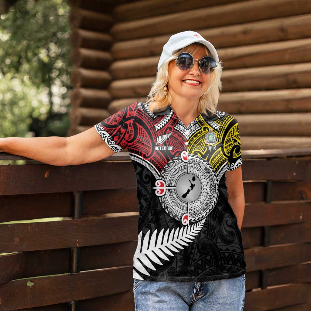 Aotearoa and Niue Mo Te Tiriti Women Polo Shirt New Zealand Honour The Treaty Ake!Ake!Ake! LT9 - Polynesian Pride