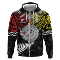 Aotearoa and Niue Mo Te Tiriti Zip Hoodie New Zealand Honour The Treaty Ake!Ake!Ake! LT9 Zip Hoodie Gold - Polynesian Pride