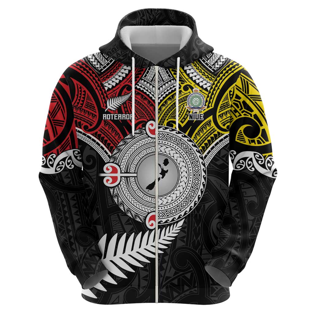 Aotearoa and Niue Mo Te Tiriti Zip Hoodie New Zealand Honour The Treaty Ake!Ake!Ake! LT9 - Polynesian Pride
